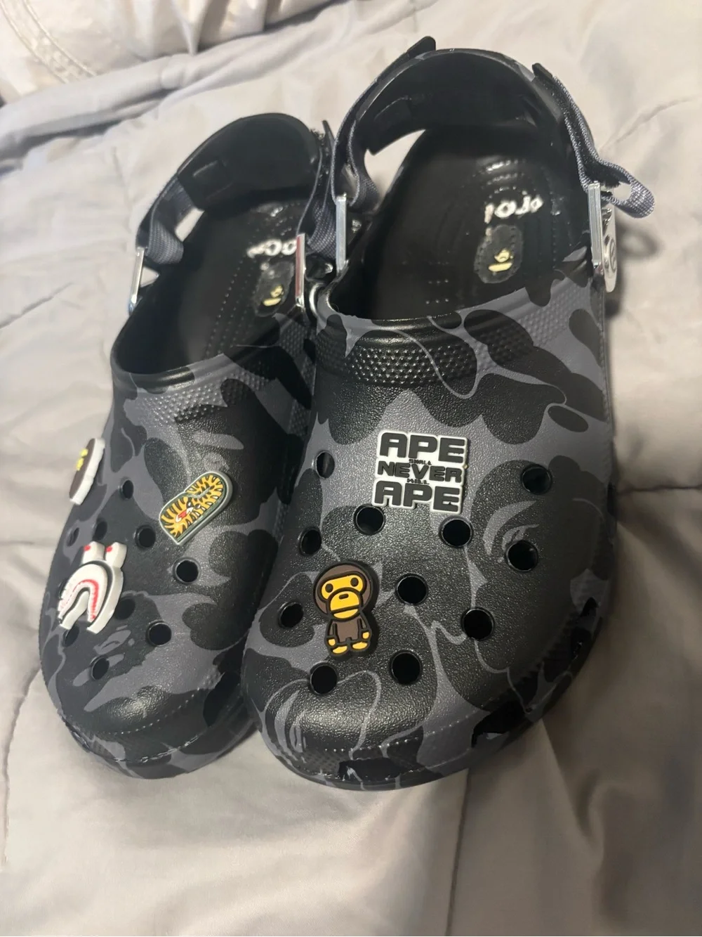 BAPE x CROC clogs
